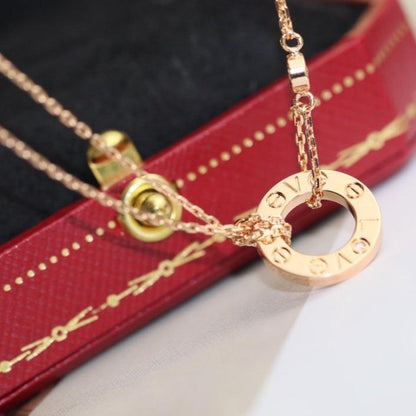 [Valéa jewellery]LOVE NECKLACE ADJUSTABLE ROSE GOLD 2 DIAMOND