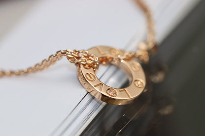 [Valéa jewellery]LOVE NECKLACE ADJUSTABLE ROSE GOLD 2 DIAMOND