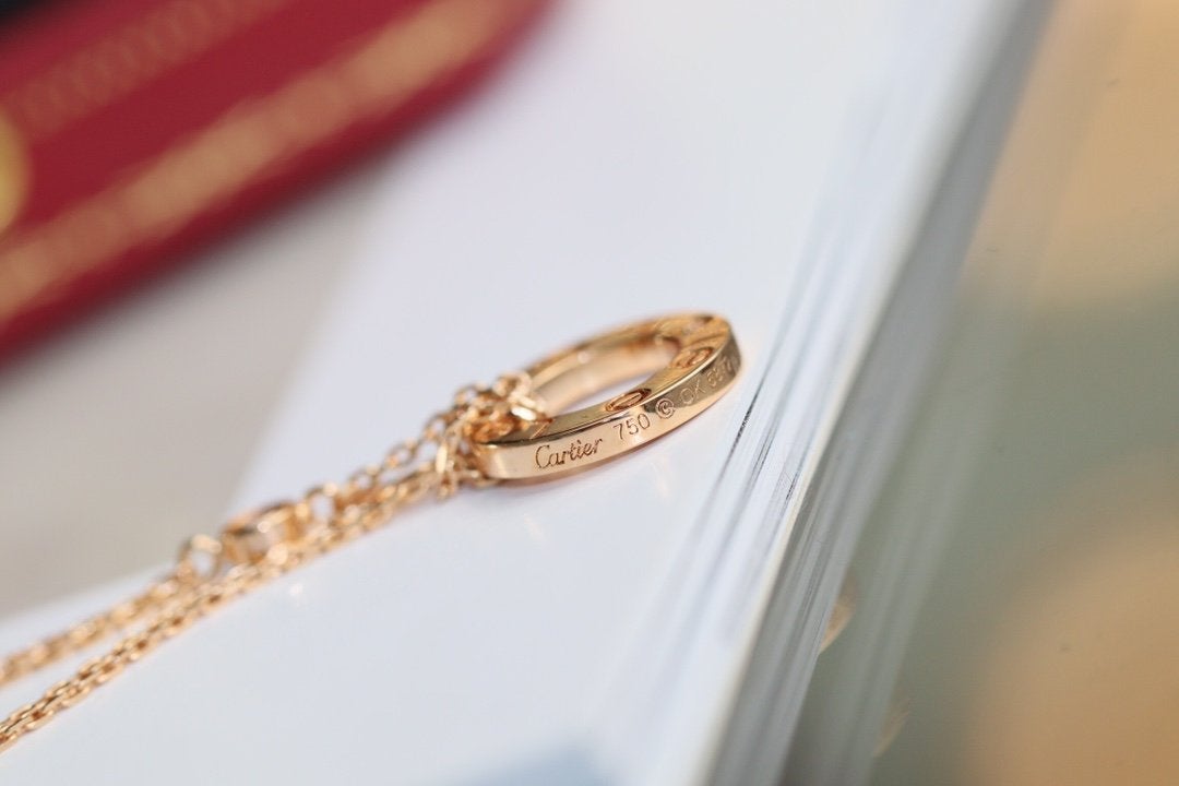 [Valéa jewellery]LOVE NECKLACE ADJUSTABLE ROSE GOLD 2 DIAMOND