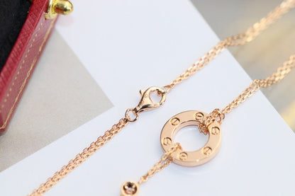 [Valéa jewellery]LOVE NECKLACE ADJUSTABLE ROSE GOLD 2 DIAMOND