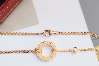 [Valéa jewellery]LOVE NECKLACE ADJUSTABLE ROSE GOLD 2 DIAMOND