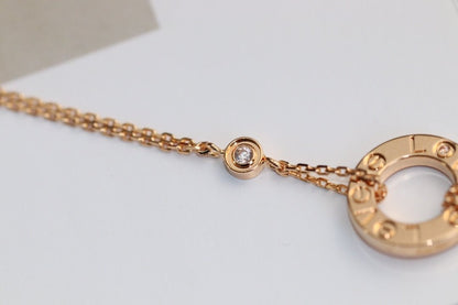 [Valéa jewellery]LOVE NECKLACE ADJUSTABLE ROSE GOLD 2 DIAMOND