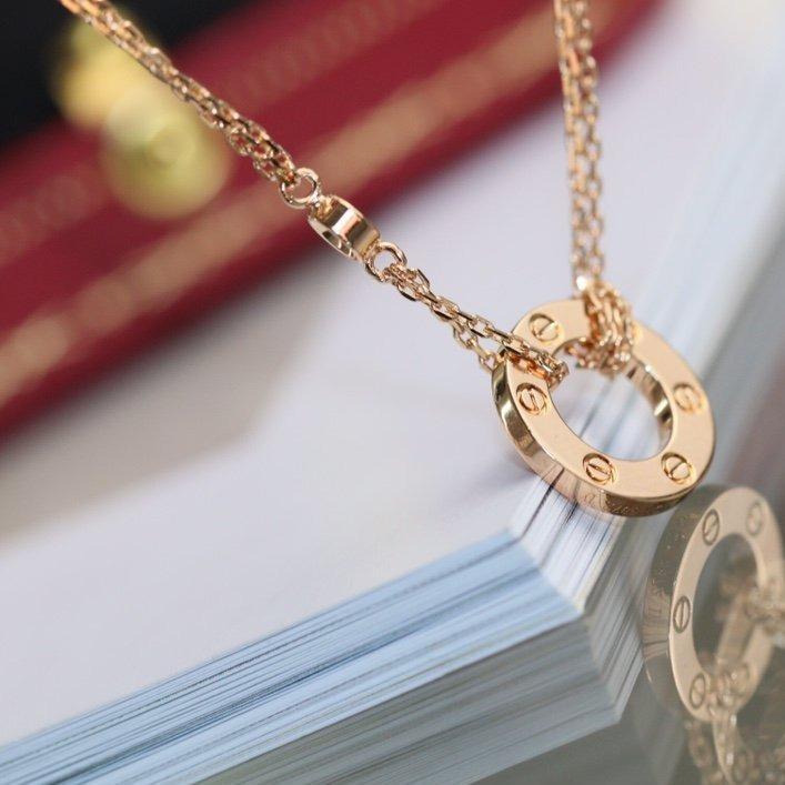 [Valéa jewellery]LOVE NECKLACE ADJUSTABLE ROSE GOLD 2 DIAMOND