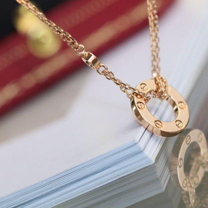 [Valéa jewellery]LOVE NECKLACE ADJUSTABLE ROSE GOLD 2 DIAMOND