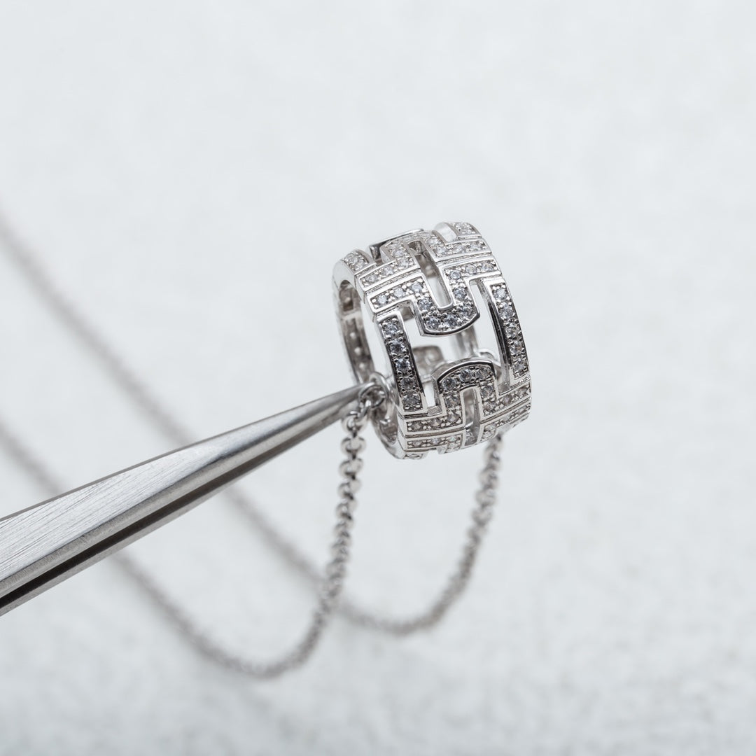 [Valéa jewellery]PARENTESI NECKLACE SILVER DIAMOND