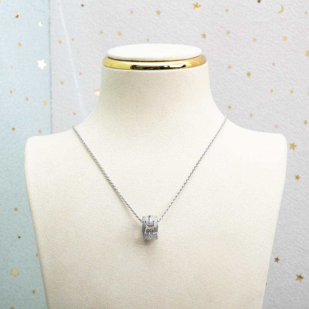 [Valéa jewellery]PARENTESI NECKLACE SILVER DIAMOND