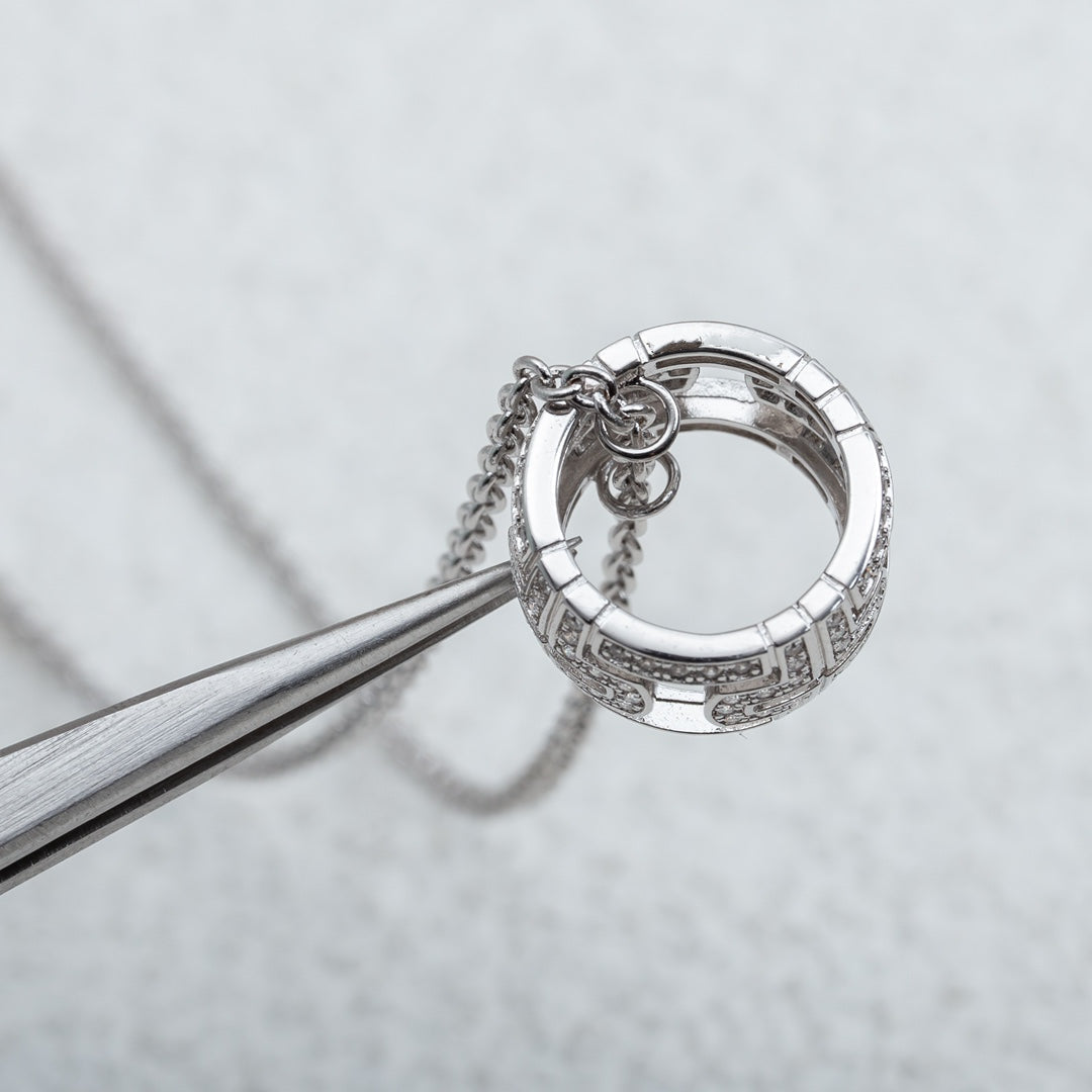[Valéa jewellery]PARENTESI NECKLACE SILVER DIAMOND