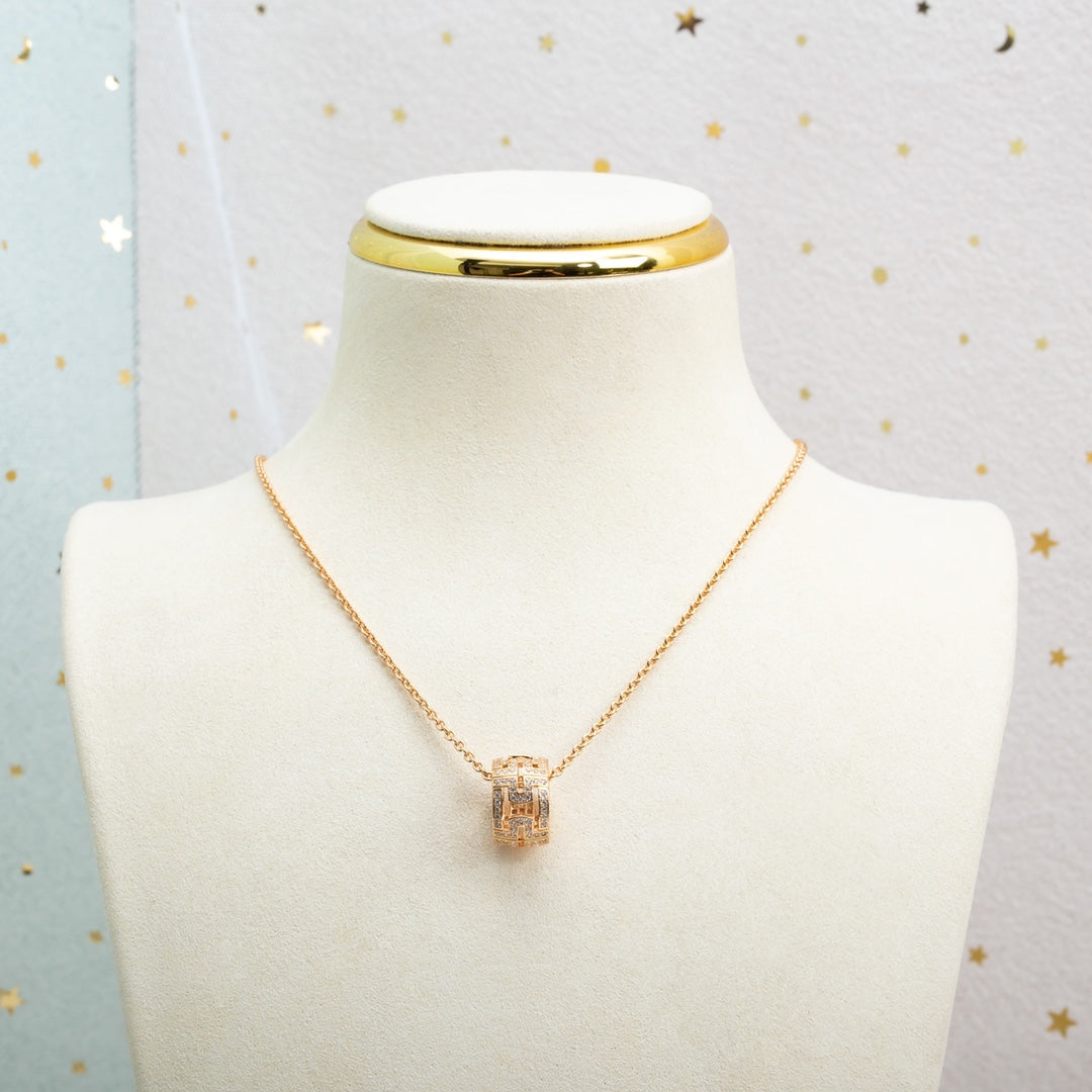 [Valéa jewellery]PARENTESI NECKLACE PINK GOLD DIAMOND