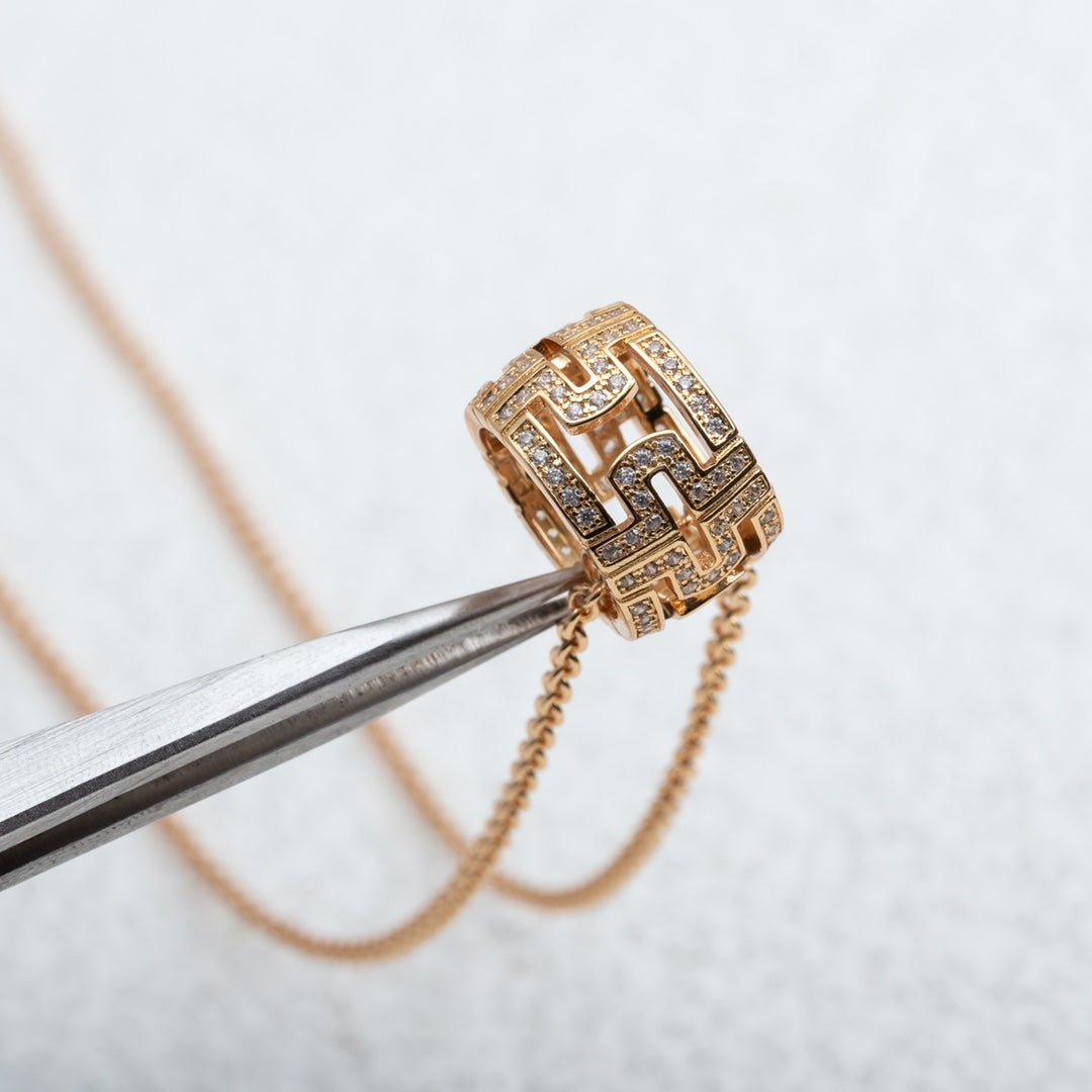 [Valéa jewellery]PARENTESI NECKLACE PINK GOLD DIAMOND