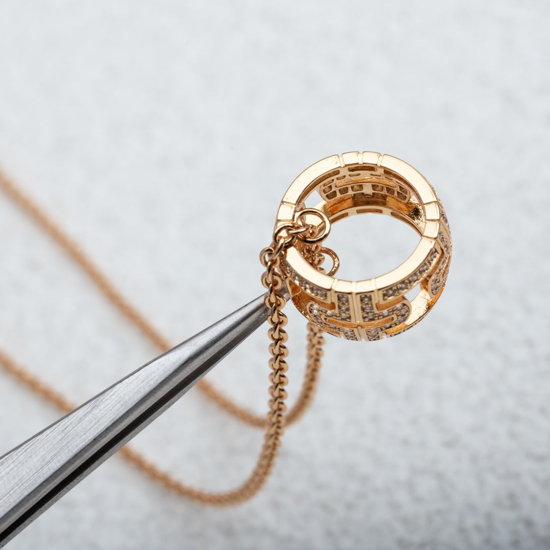 [Valéa jewellery]PARENTESI NECKLACE PINK GOLD DIAMOND