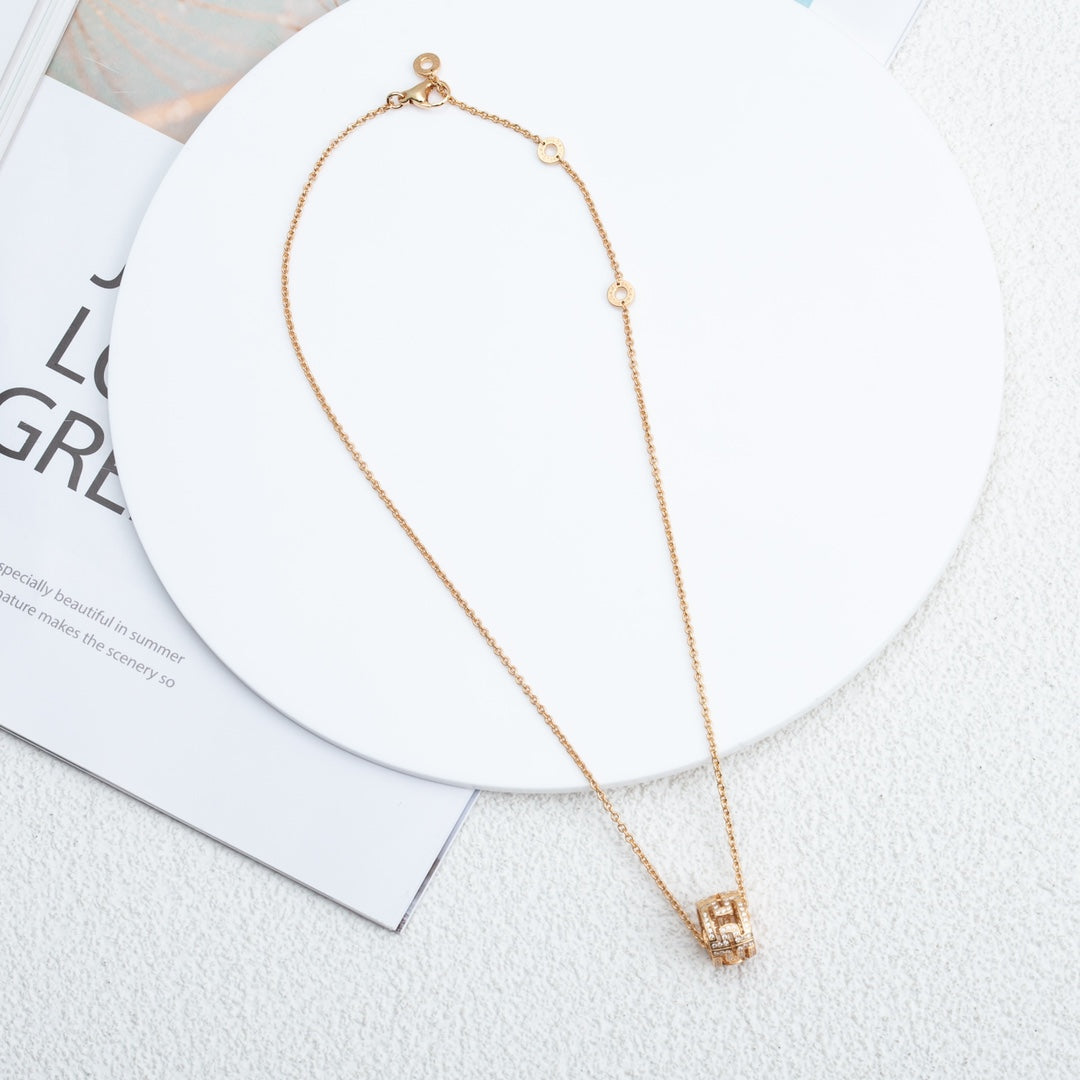 [Valéa jewellery]PARENTESI NECKLACE PINK GOLD DIAMOND