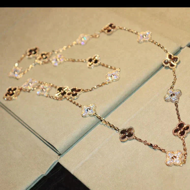 [Valéa jewellery]CLOVER 20 MOTIFS LASER DIAMOND NECKLACE