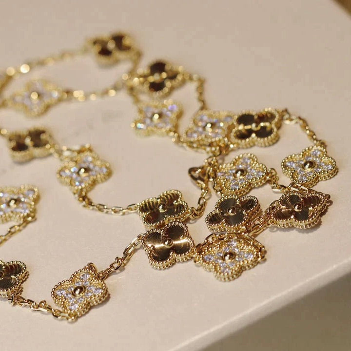 [Valéa jewellery]CLOVER 20 MOTIFS LASER DIAMOND NECKLACE