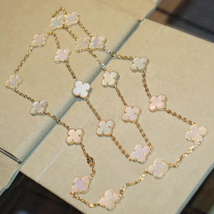 [Valéa jewellery]CLOVER 20 MOTIFS WHITE MOP NECKLACE