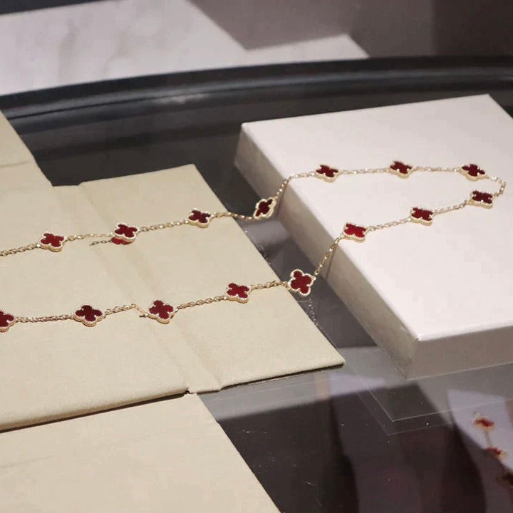 [Valéa jewellery]CLOVER 20 MOTIFS CARNELIAN NECKLACE