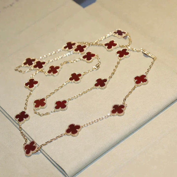 [Valéa jewellery]CLOVER 20 MOTIFS CARNELIAN NECKLACE