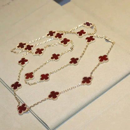 [Valéa jewellery]CLOVER 20 MOTIFS CARNELIAN NECKLACE