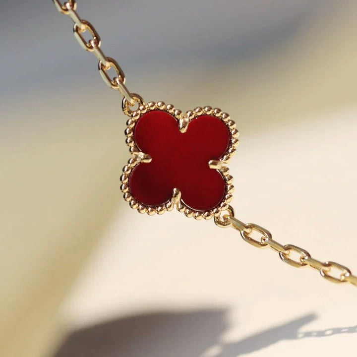[Valéa jewellery]CLOVER 20 MOTIFS CARNELIAN NECKLACE