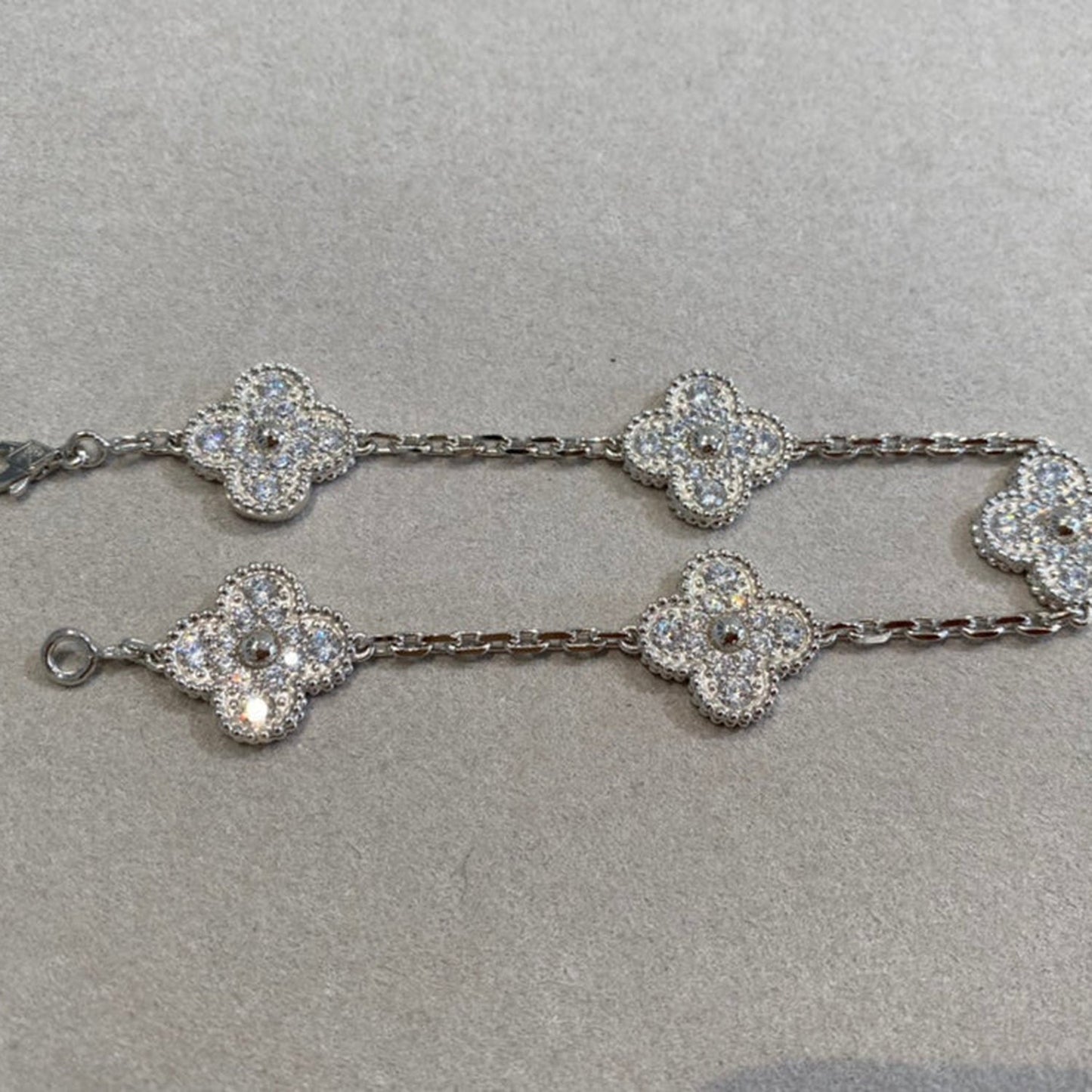 [Valéa jewellery]CLOVER 5 MOTIFS  DIAMOND BRACELET SILVER