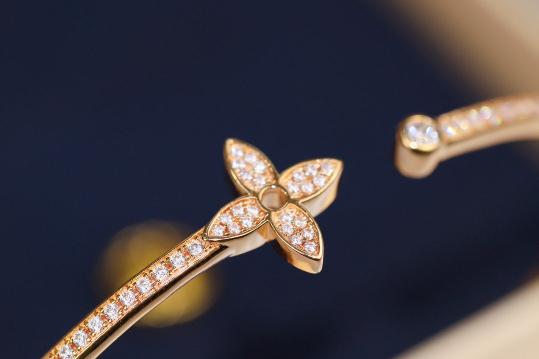 [Valéa jewellery]IDYLLE PINK GOLD OPEN BRACELET DIAMOND PAVED