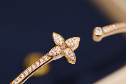 [Valéa jewellery]IDYLLE PINK GOLD OPEN BRACELET DIAMOND PAVED
