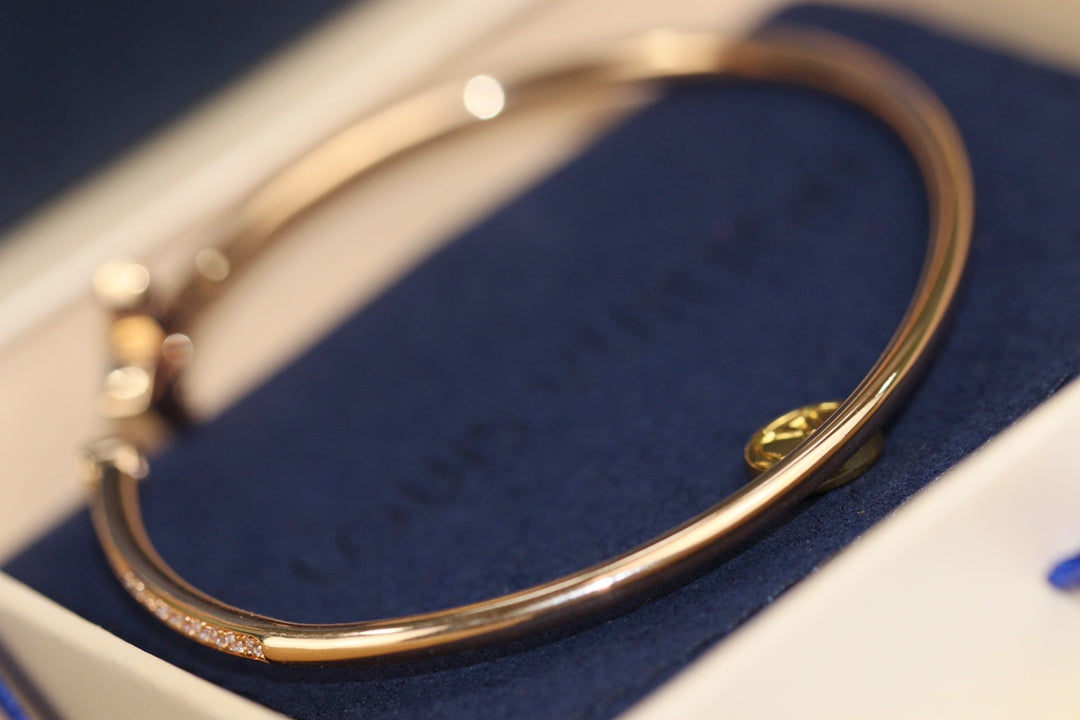 [Valéa jewellery]IDYLLE PINK GOLD OPEN BRACELET DIAMOND PAVED