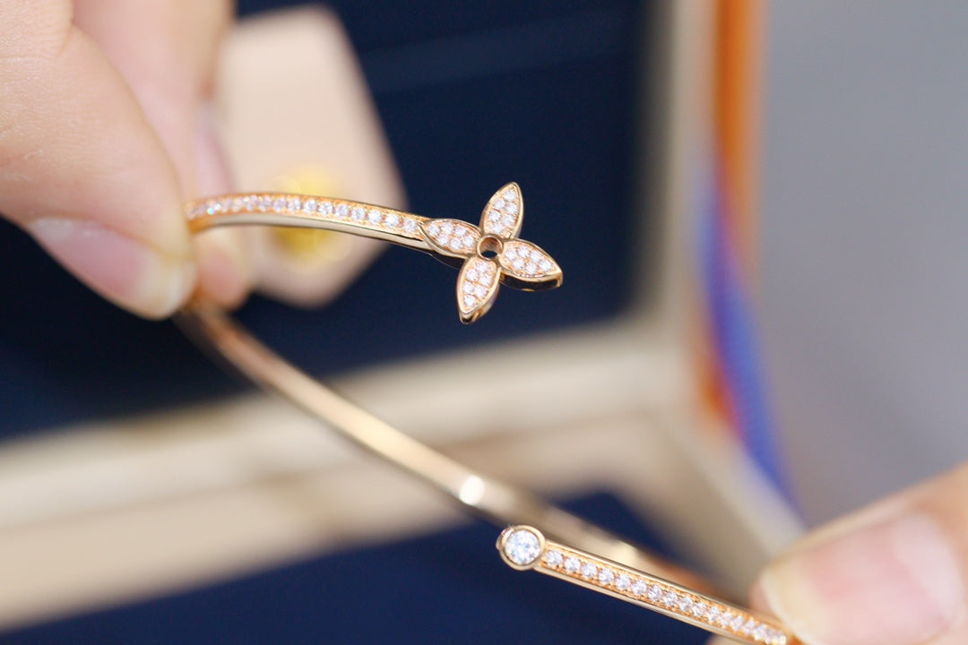 [Valéa jewellery]IDYLLE PINK GOLD OPEN BRACELET DIAMOND PAVED