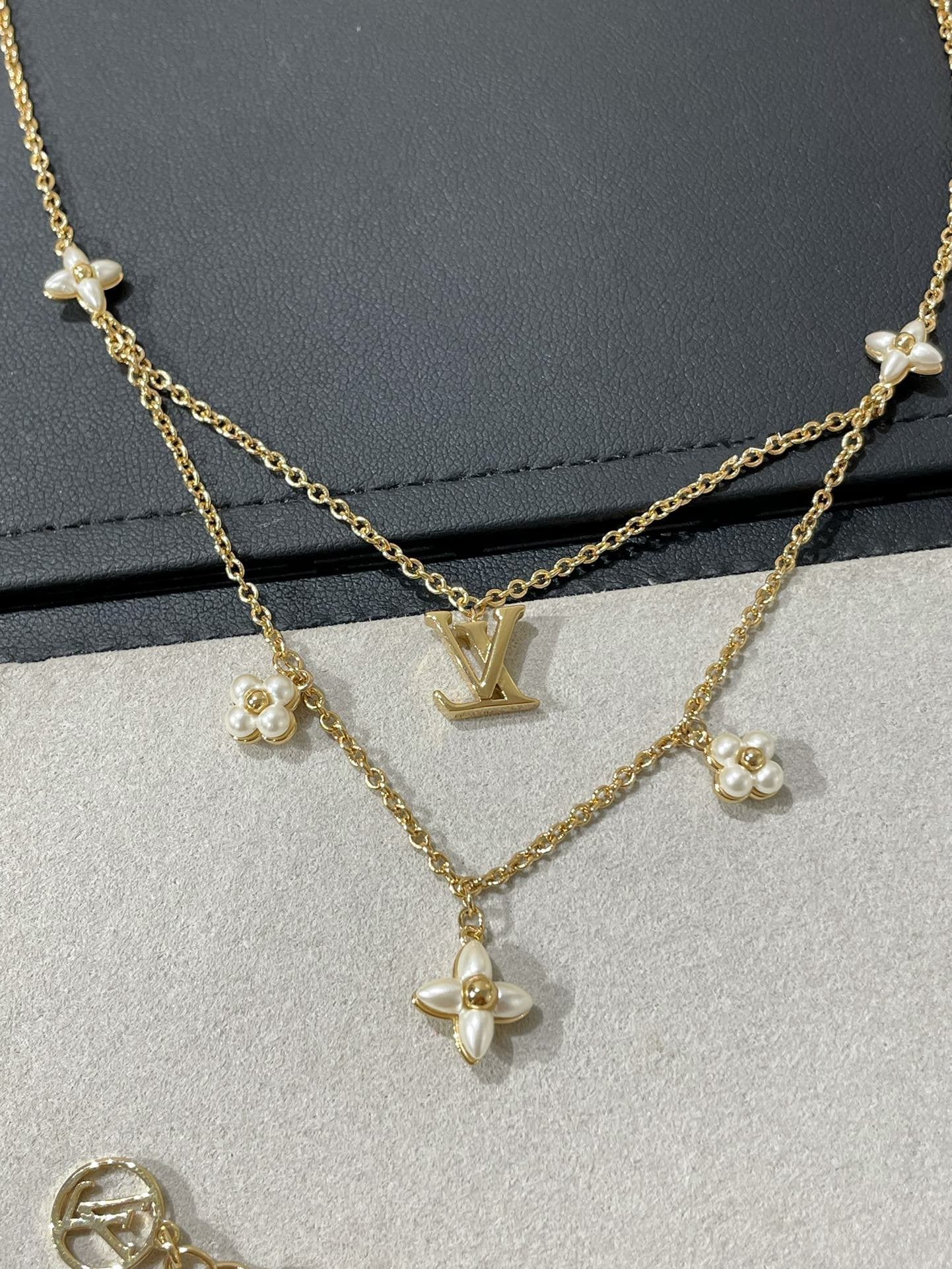 [Valéa jewellery]FLOWERGRAM GOLD MOP DOUBLE ROW NECKLACE