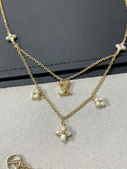 [Valéa jewellery]FLOWERGRAM GOLD MOP DOUBLE ROW NECKLACE