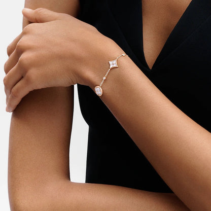 [valéa jewellery]STAR AND SUN 4 MOTIF WHITE MOP PINK GOLD BRACELET