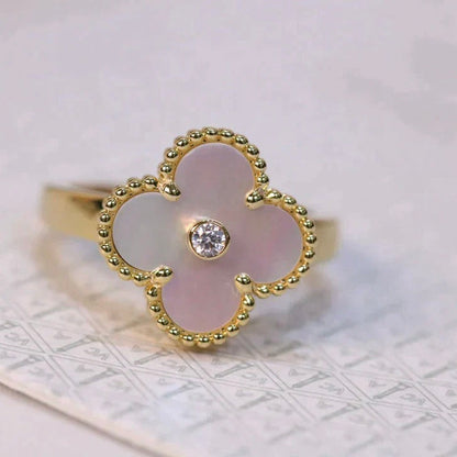 [Valéa jewellery]CLOVER PINK MOP RING GOLD DIAMOND