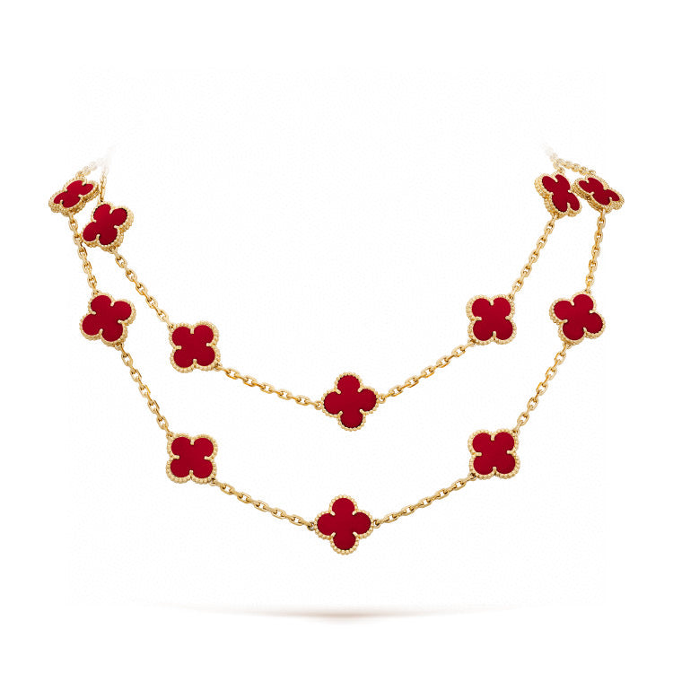 [Valéa jewellery]CLOVER 20 MOTIFS CARNELIAN NECKLACE