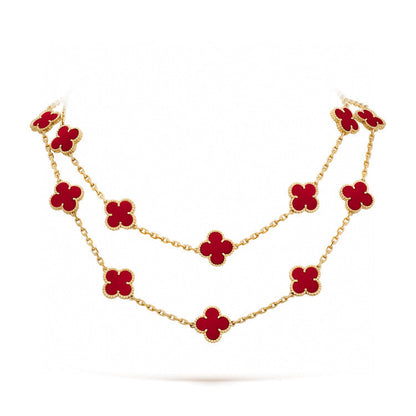 [Valéa jewellery]CLOVER 20 MOTIFS CARNELIAN NECKLACE