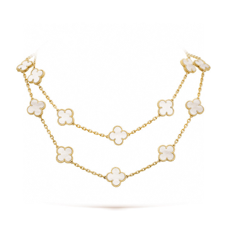 [Valéa jewellery]CLOVER 20 MOTIFS WHITE MOP NECKLACE