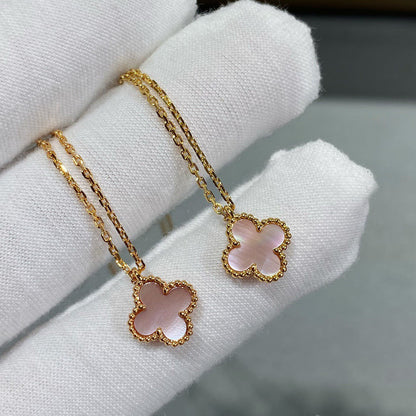 [Valéa jewellery]CLOVER 15MM PINK MOTHER-OF-PEARL SINGLE FLOWER NECKLACE