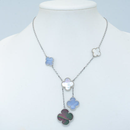 [Valéa jewellery]CLOVER MOP CHALCEDONY NECKLACE SILVER 6 MOTIF