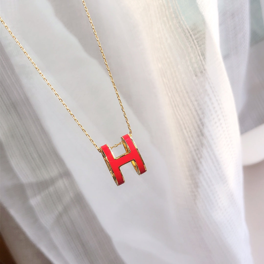 [Valéa jewellery]HM CLIC RED ENAMEL GOLD NECKLACE