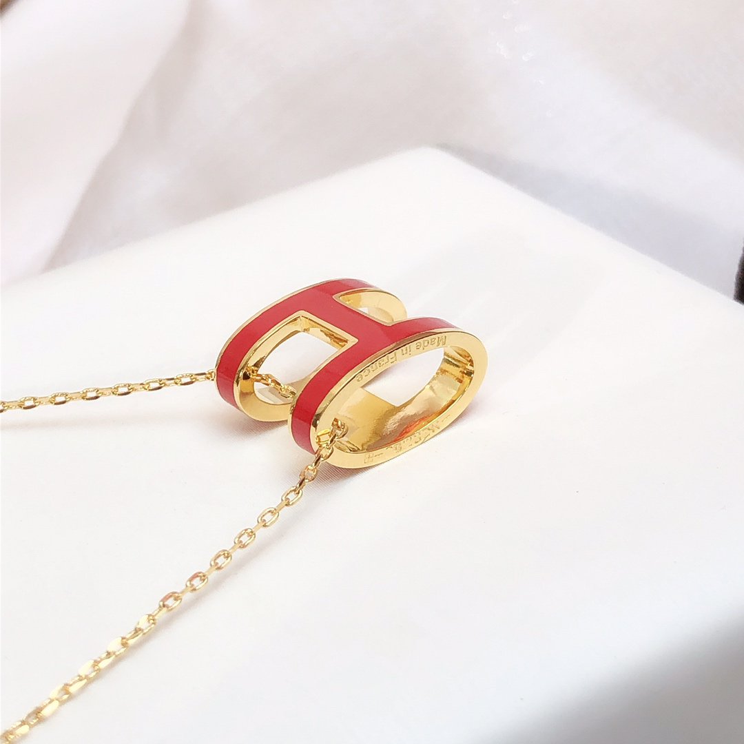 [Valéa jewellery]HM CLIC RED ENAMEL GOLD NECKLACE