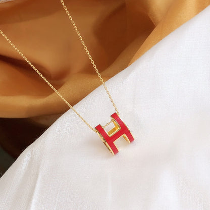 [Valéa jewellery]HM CLIC RED ENAMEL GOLD NECKLACE