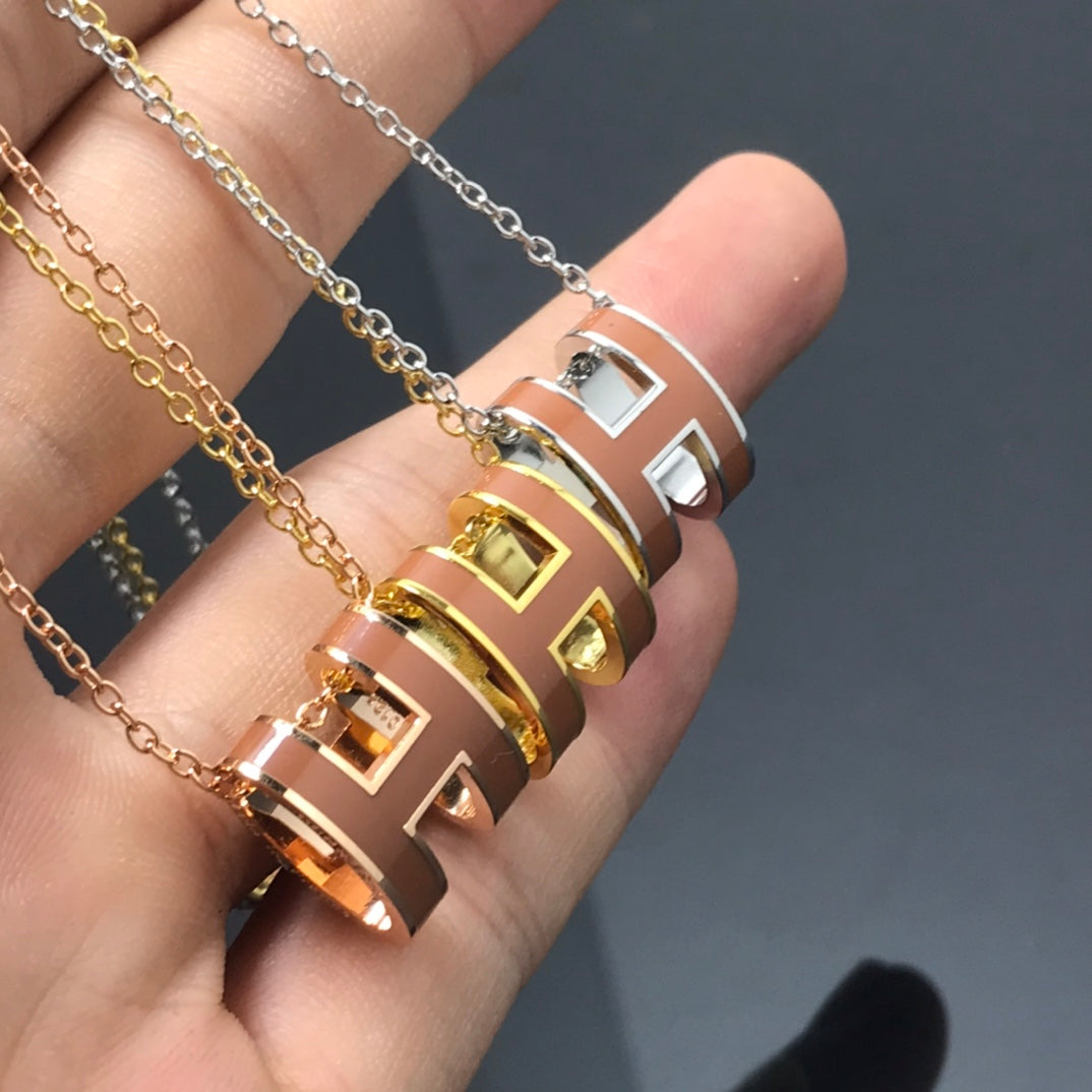 [Valéa jewellery]H NECKLACE BROWN