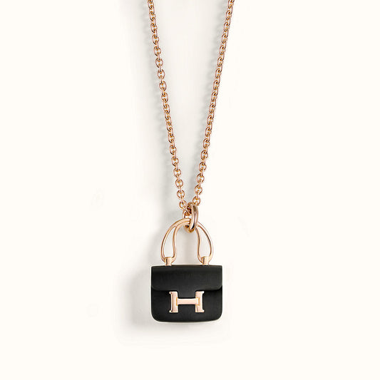 [Valéa jewellery]CONSTANCE BLACK PEDANT PINK GOLD NECKLACE