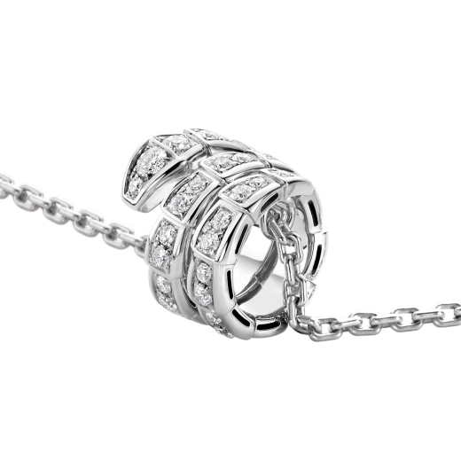 [valéa jewellery]SERPENTI SILVER NECKLACE DOUBLE RING DIAMOND