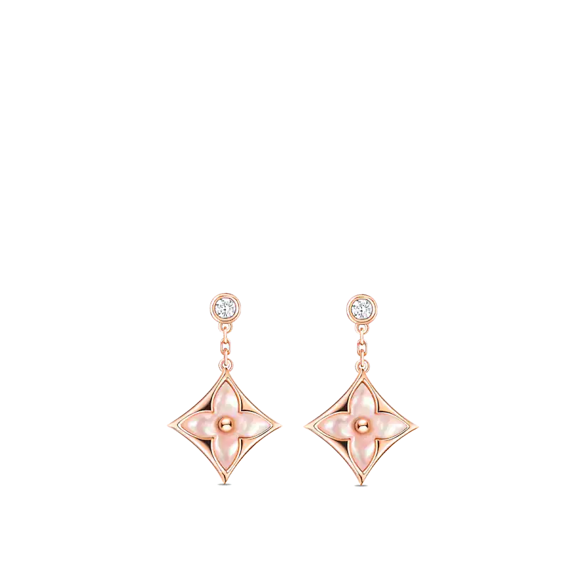 [Valéa jewellery]DOUBLE STAR PINK GOLD MOP DROP EARRINGS
