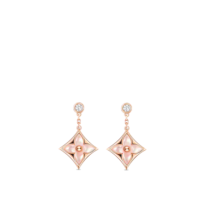 [Valéa jewellery]DOUBLE STAR PINK GOLD MOP DROP EARRINGS