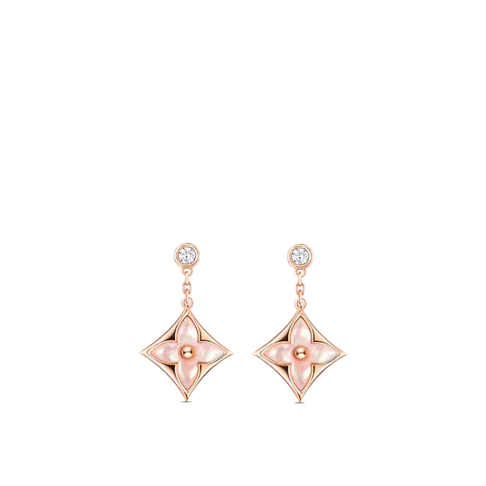[Valéa jewellery]DOUBLE STAR PINK GOLD MOP DROP EARRINGS