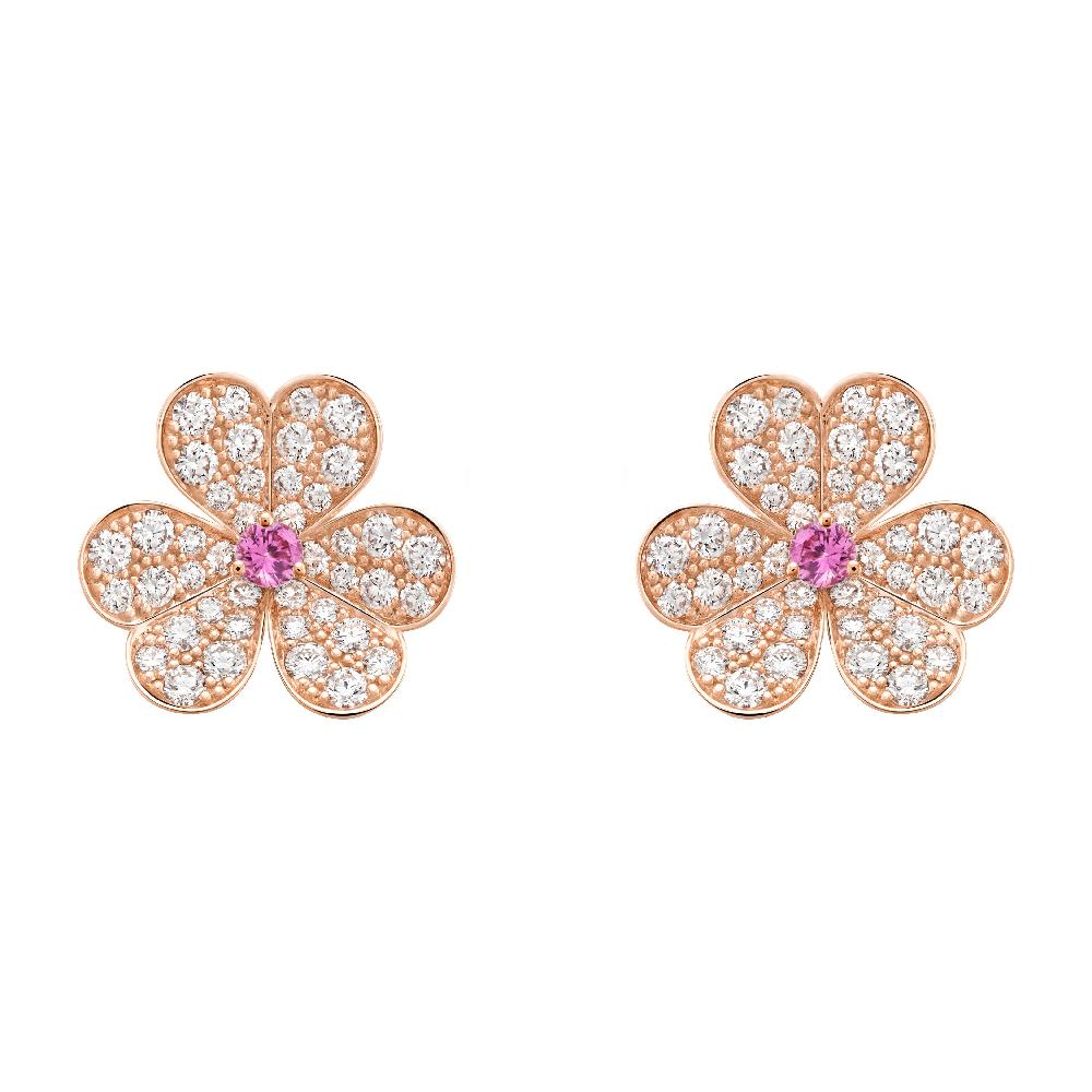 [Valéa jewellery]FRIVOLE PINK GOLD FLOWER DIAMOND EARRINGS
