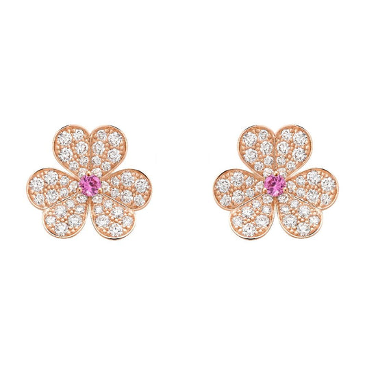 [Valéa jewellery]FRIVOLE PINK GOLD FLOWER DIAMOND EARRINGS