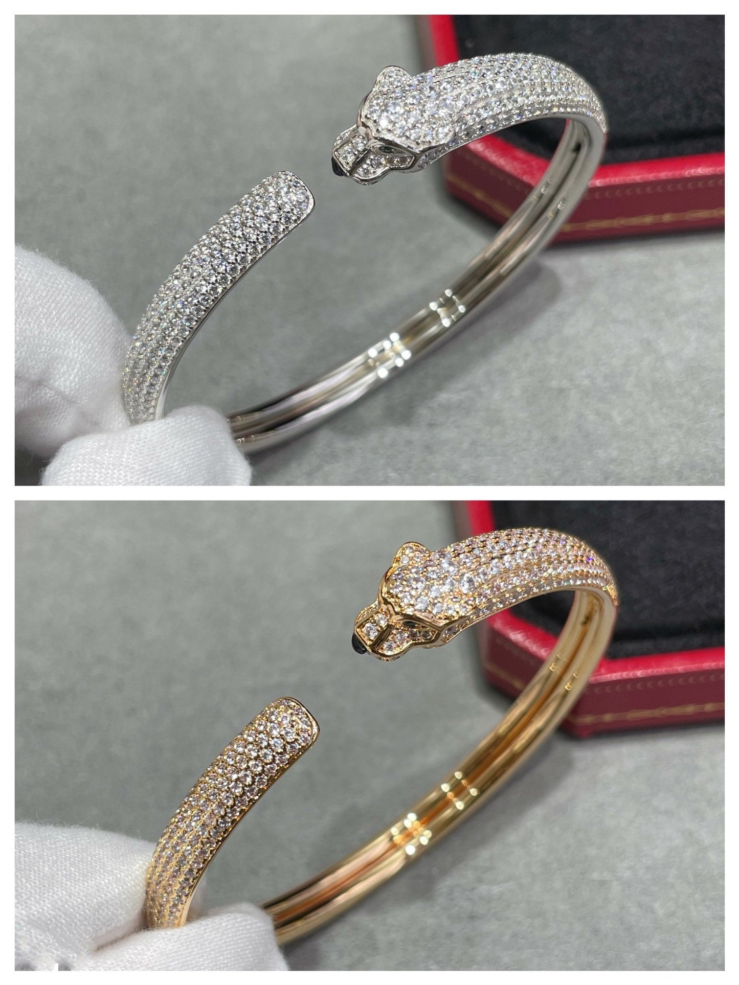 [Valéa jewellery]PANTHERE FULL DIAMOND OPEN BRACELET
