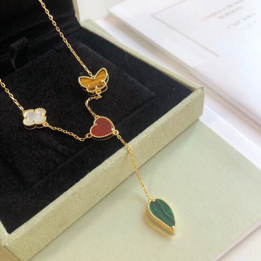 [Valéa jewellery]LUCKY SPRING 4 MOTIFS ROSE GOLD NECKLACE